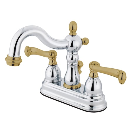 4 Centerset Bathroom Faucet, Chrome/Polished Brass